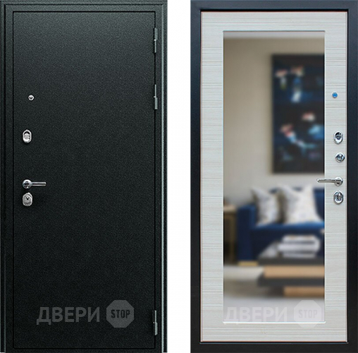 Входная металлическая Дверь АСД Next-1 с зеркалом Акация светлая