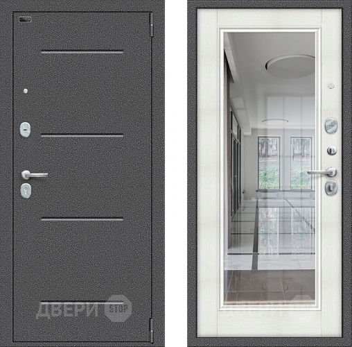 Входная металлическая Дверь Bravo Porta S-2 104/П61 с зеркалом Бьянко