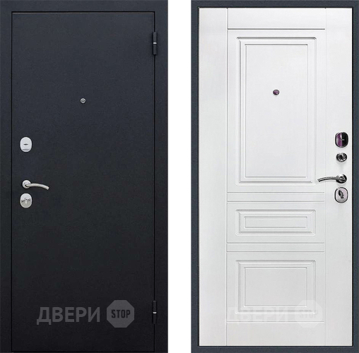 Дверь Локо 3к антик серебро/ белое дерево