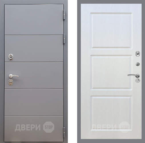 Входная металлическая Дверь Стоп АРТ ГРАФИТ ФЛ-3 Лиственница беж