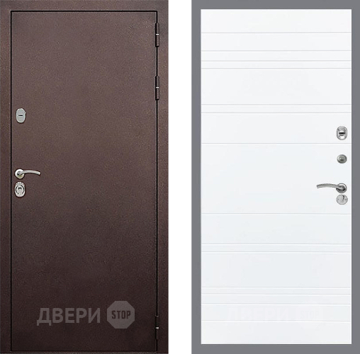 Входная металлическая Дверь Стоп КЛАССИК Медь Лайн Силк Сноу