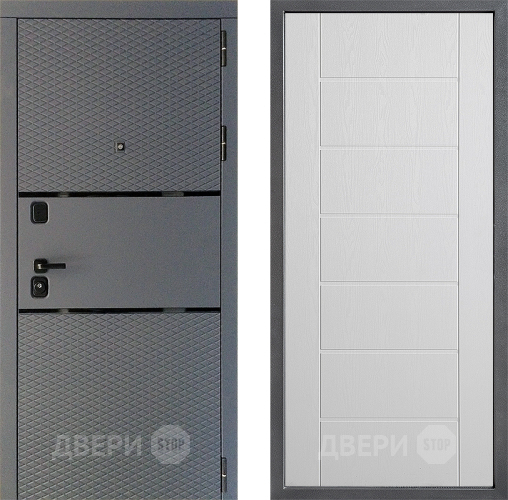 Дверь Дверной континент Диамант Дизайн ФЛ-Лайн Белое дерево