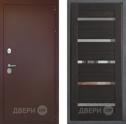 Входная металлическая Дверь Дверной континент Рубикон Медь Дизайн ФЛ-47 Венге
