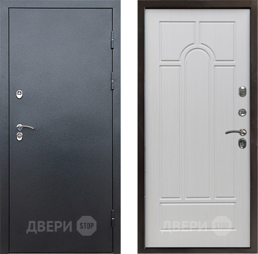 Входная металлическая Дверь Престиж TERMO с терморазрывом Снегирь Серебро Арка Лиственница белая