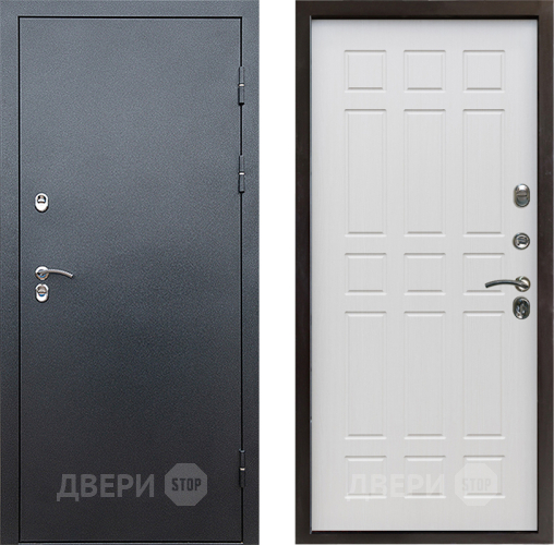 Входная металлическая Дверь Престиж TERMO с терморазрывом Снегирь Серебро Спарта Лиственница белая