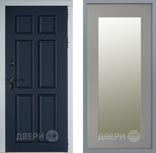 Дверь Заводские двери Стокгольм Зеркало Модерн Грей софт