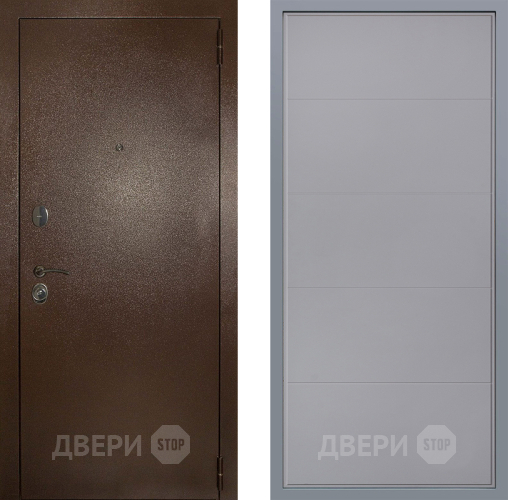 Дверь Заводские двери Эталон 3к антик медь Тривия Грей софт