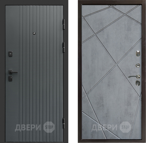 Входная металлическая Дверь Престиж Tvist Grey Лучи Бетон темный