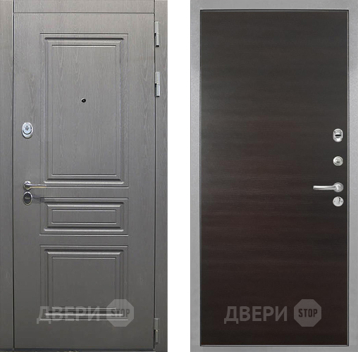 Дверь Интекрон (INTECRON) Брайтон Графит Гладкая Эковенге поперечный