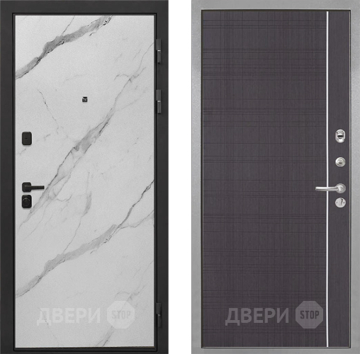 Дверь Интекрон (INTECRON) Профит Black Мрамор Арктик В-07 с молдингом Венге