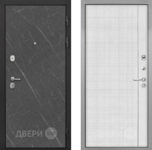 Входная металлическая Дверь Интекрон (INTECRON) Гектор Гранит Лава Оникс В-07 с молдингом Лофт белый
