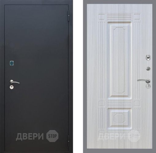Дверь Рекс (REX) 1A Черный Муар FL-2 Сандал белый