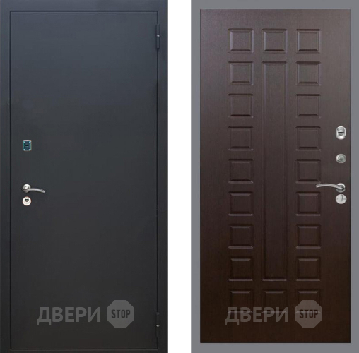 Входная металлическая Дверь Рекс (REX) 1A Черный Муар FL-183 Венге