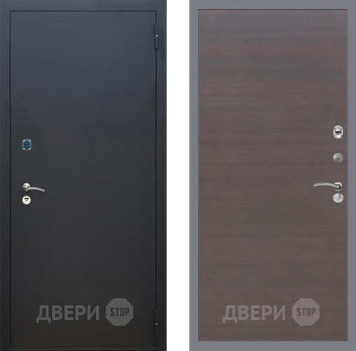 Дверь Рекс (REX) 1A Черный Муар GL венге поперечный