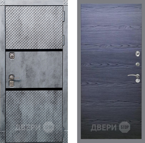Дверь Рекс (REX) 15 Бетон Темный GL Дуб тангенальный черный