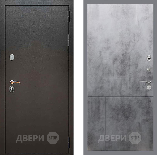 Дверь Рекс (REX) 5 Серебро Антик FL-290 Бетон темный
