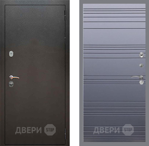 Входная металлическая Дверь Рекс (REX) 5 Серебро Антик Line Силк титан