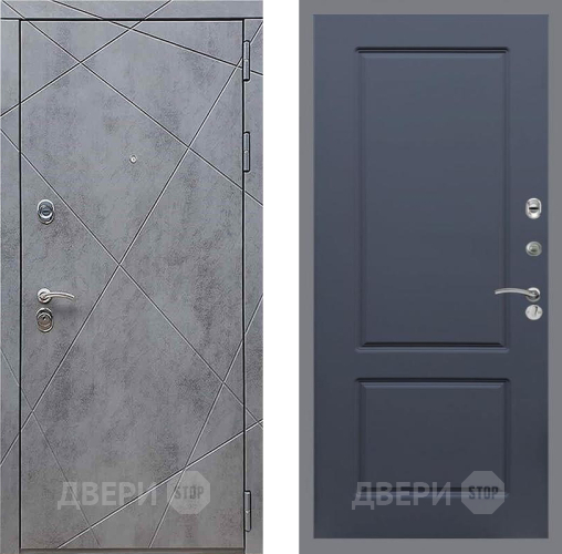 Дверь Рекс (REX) 13 Бетон Темный FL-117 Силк титан