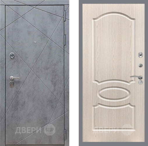 Дверь Рекс (REX) 13 Бетон Темный FL-128 Беленый дуб
